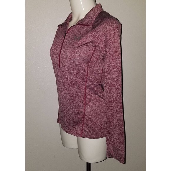 Under Armour Heathered Burgundy 1/4 Zip Pullover Women's Small Loose Heatgear - Picture 4 of 9